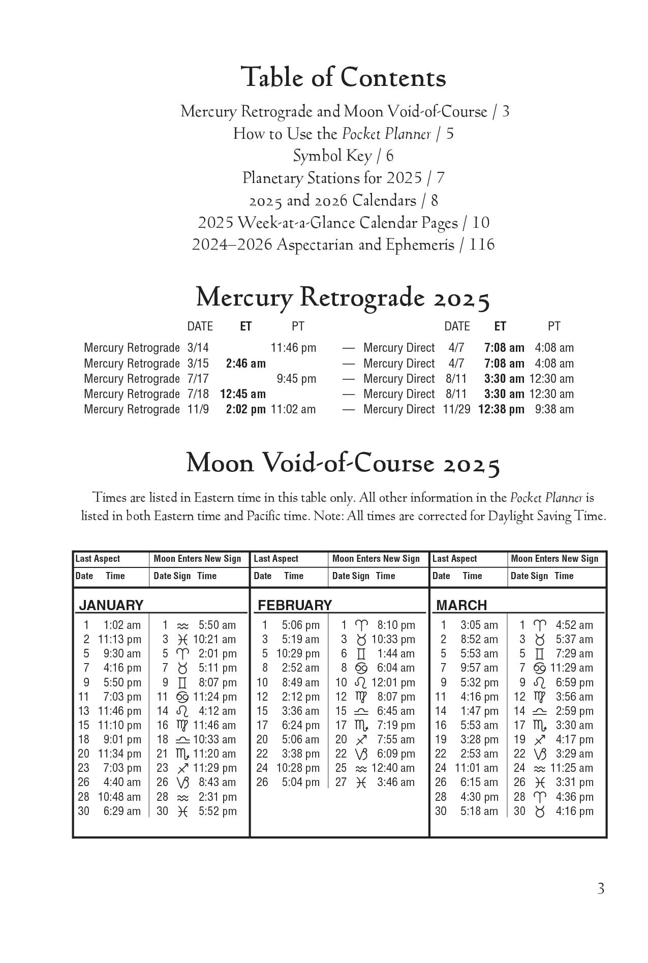 Llewellyn's 2025 Astrological Pocket Planner : Daily Ephemeris & Aspectarian 2024-2026 - Sold by Witch, Please!