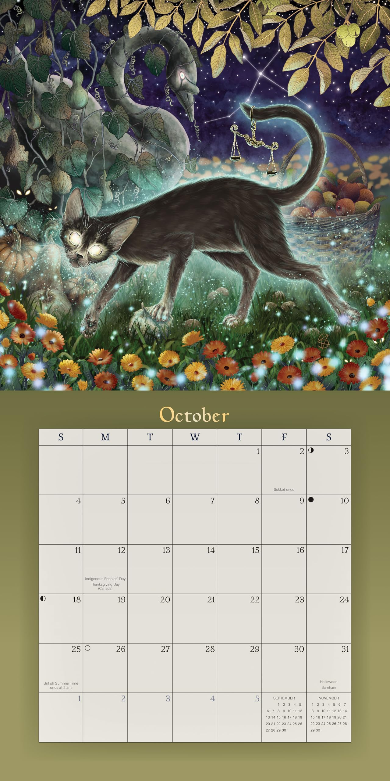 Llewellyn's 2026 Magical Mystical Cats Calendar
