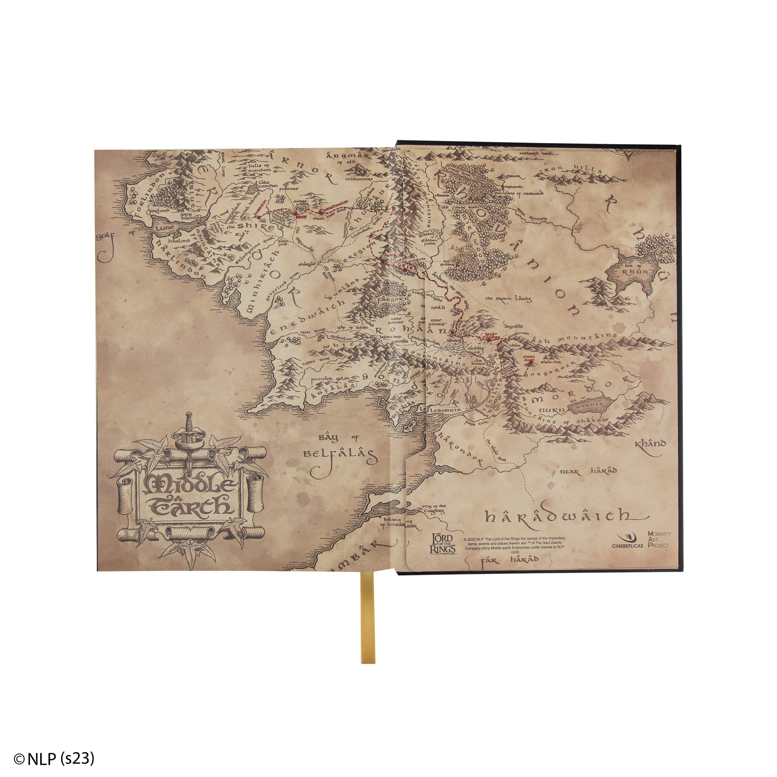 Lord Of The Rings Middle-Earth Hardcover Notebook with foldable map