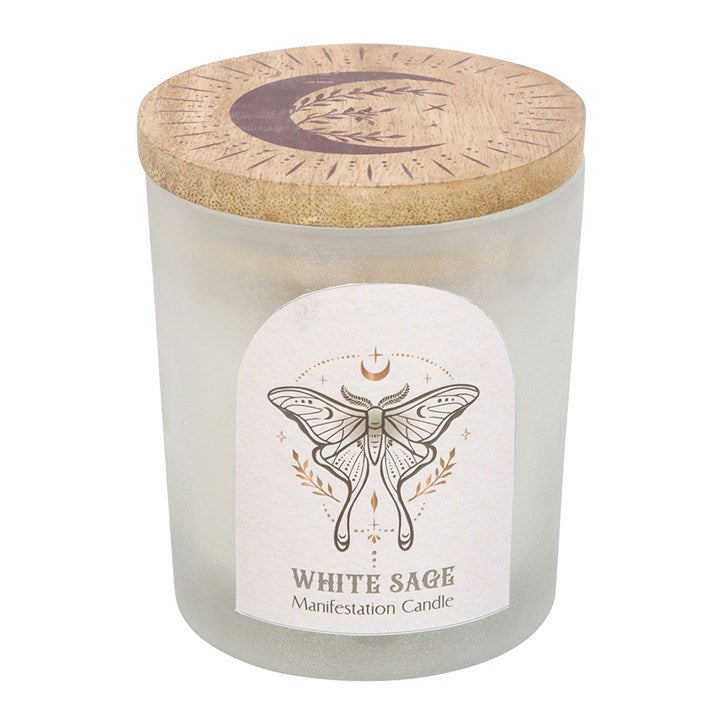 Luna Moth Manifestation Candle with Clear Quartz Crystals From Witch, Please!