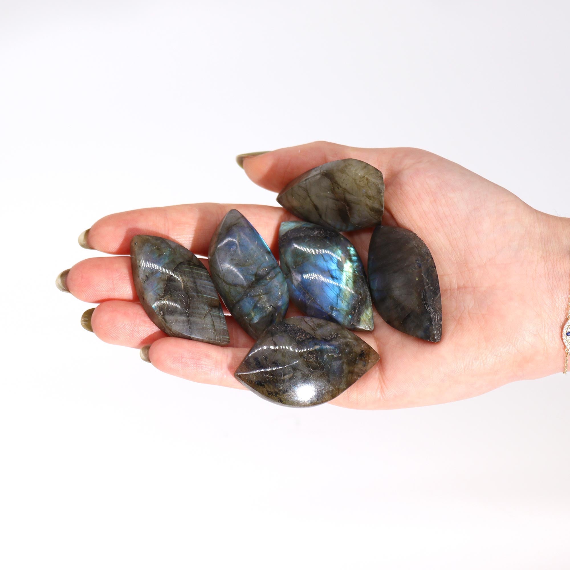 Madagascar Labradorite Leaf Stone (approx 15-20gms 45-55mm) From Witch, Please!