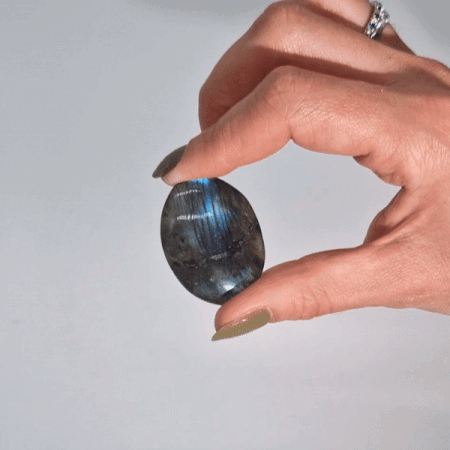 Madagascar Labradorite Palm Stone (approx 25-30gms 55-60mm) From Witch, Please!