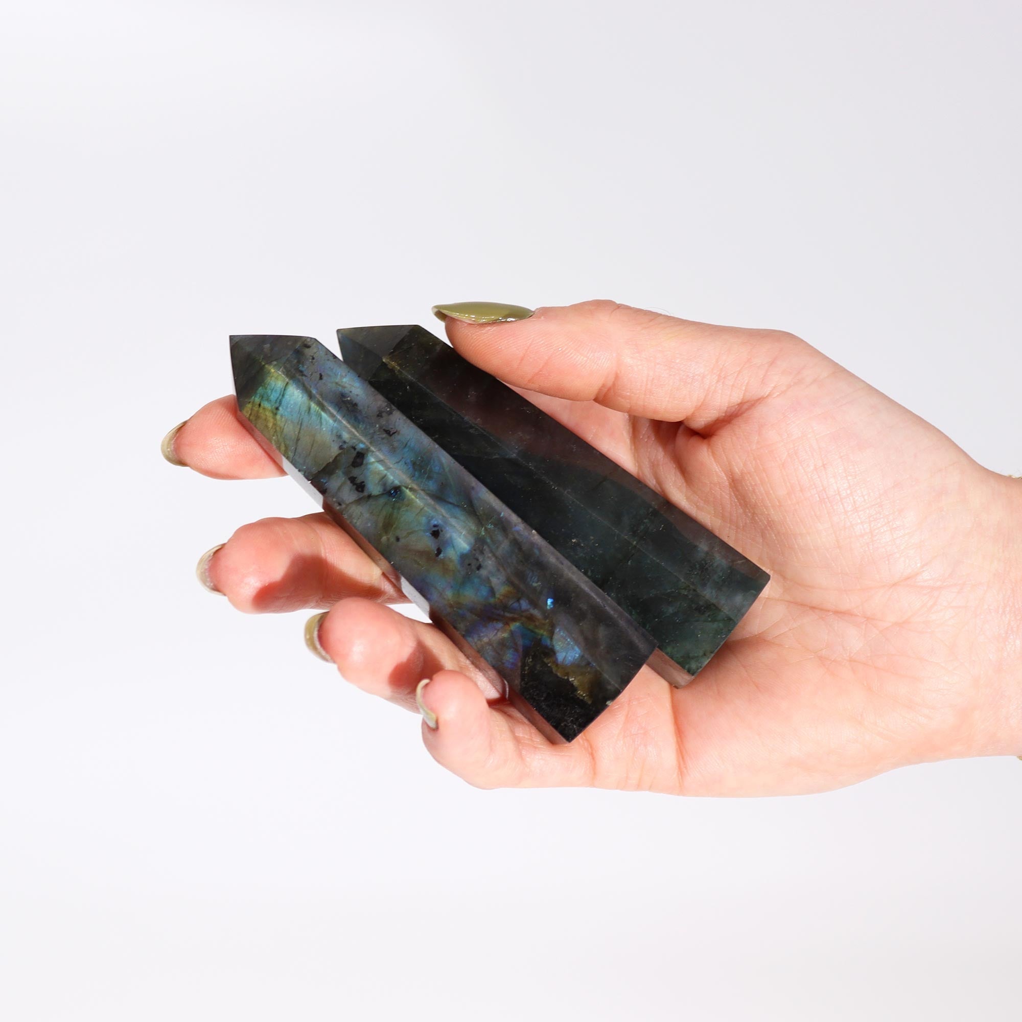 Madagascar Labradorite Point (approx 50-65gm 100x28mm) From Witch, Please!