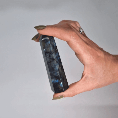 Madagascar Labradorite Point (approx 50-65gm 100x28mm) From Witch, Please!