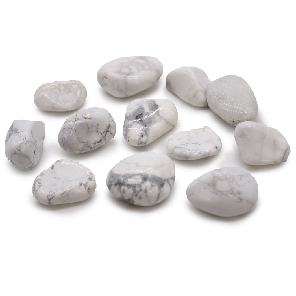 Medium African Tumble Stones - White Howlite - Magnesite From Witch, Please!