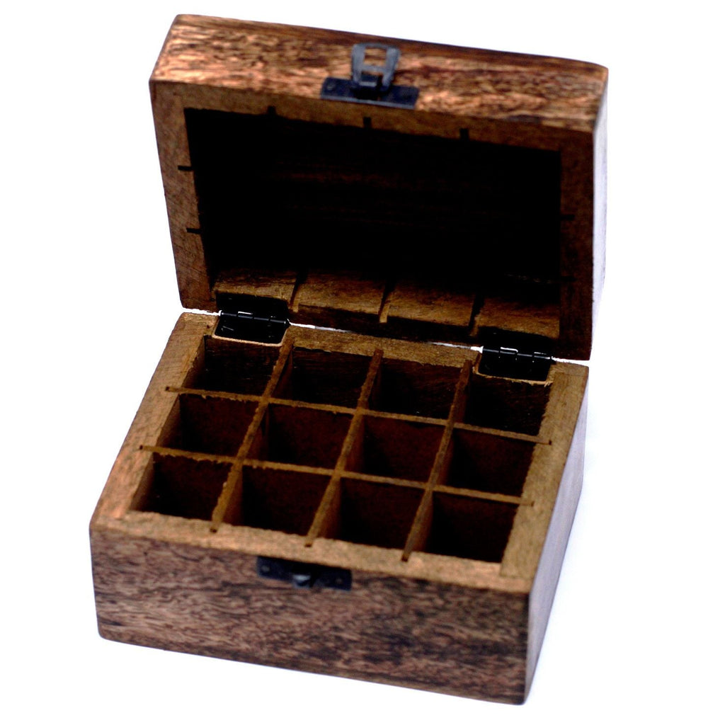 Mango Aromathrapy Box - Floral (holds 12) Aromatherapy Carved Boxes
