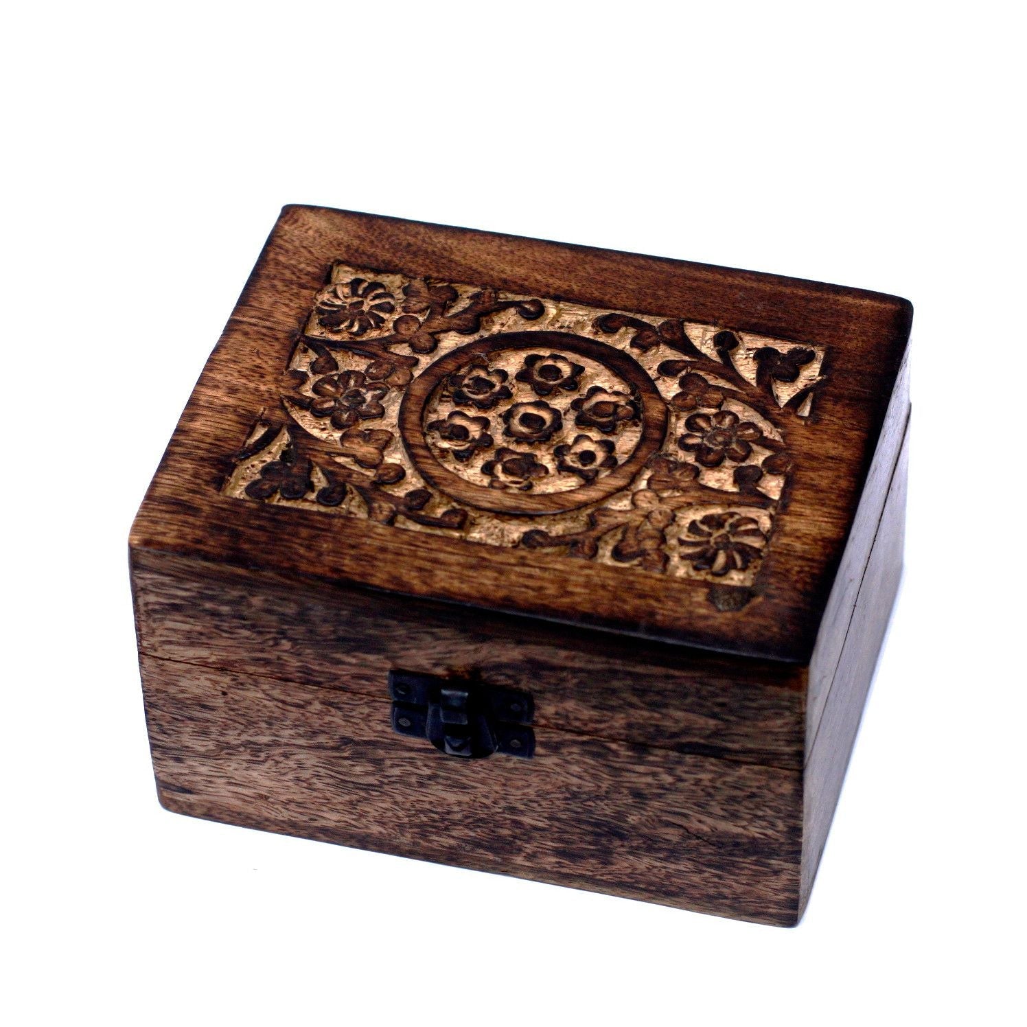 Mango Aromathrapy Box - Floral (holds 12) Aromatherapy Carved Boxes