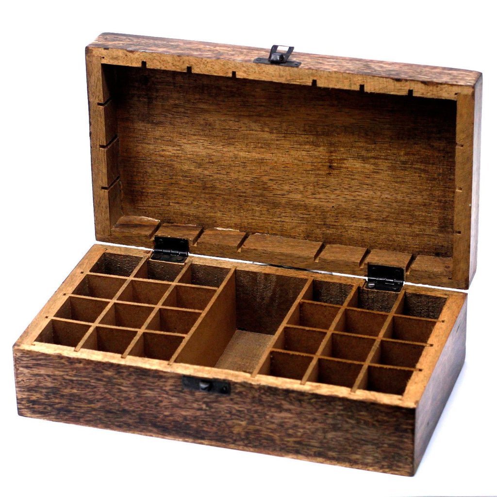 Mango Aromathrapy Box - Floral (holds 24 + 1) Aromatherapy Carved Boxes