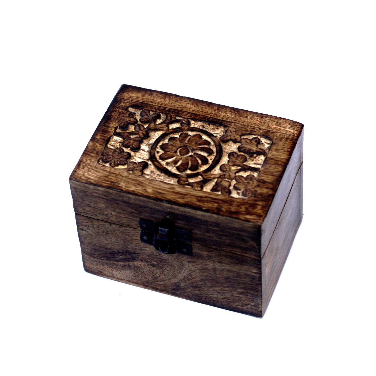 Mango Aromathrapy Box - Floral (holds 6) Aromatherapy Carved Boxes