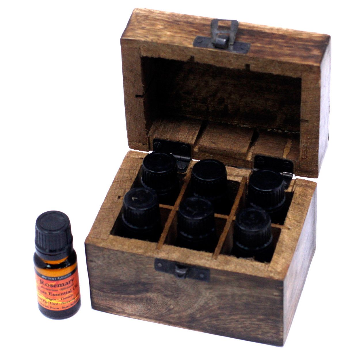 Mango Aromathrapy Box - Floral (holds 6) Aromatherapy Carved Boxes