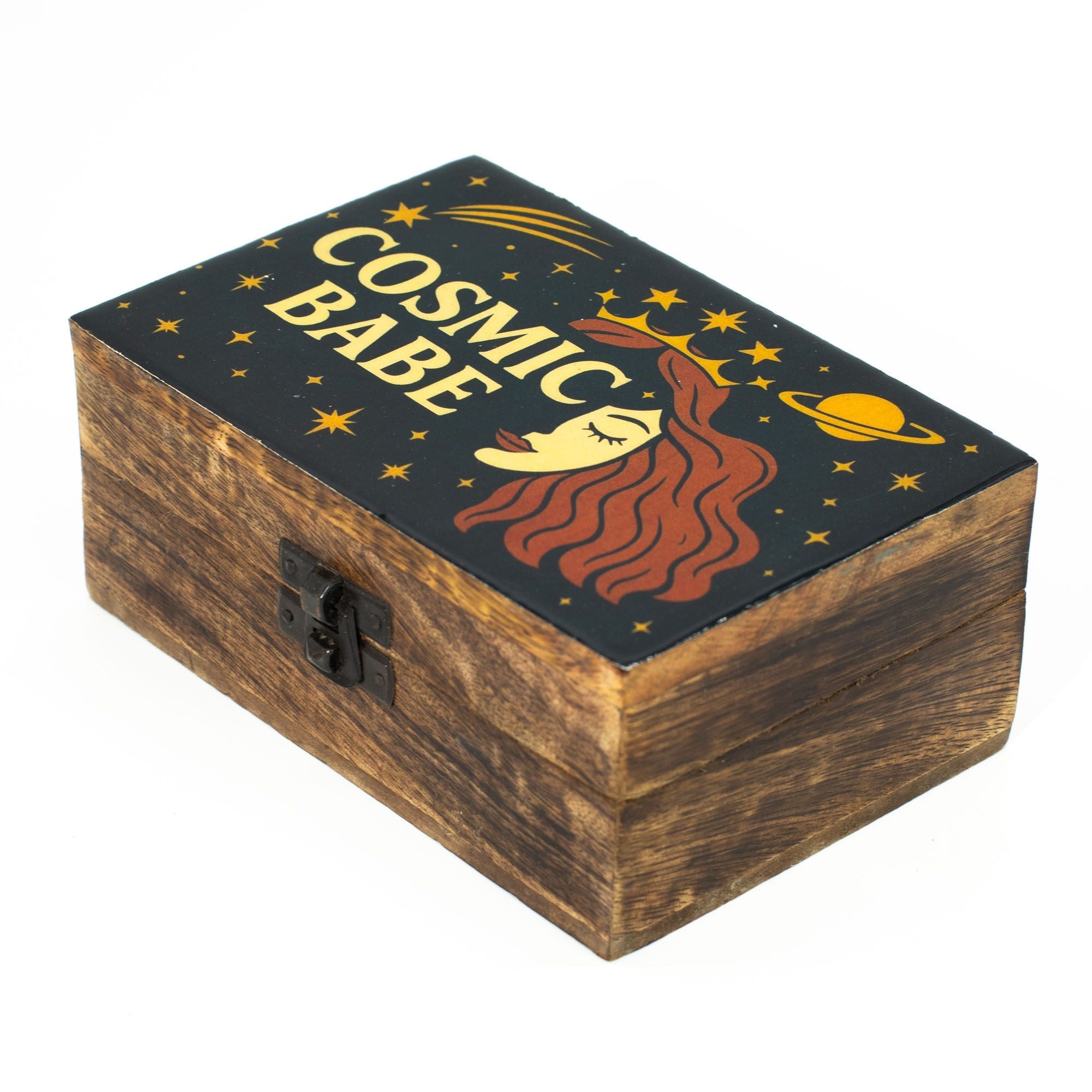 Medium Enamelled Box - Cosmic Babe Ceramic Glazed Wooden Boxes