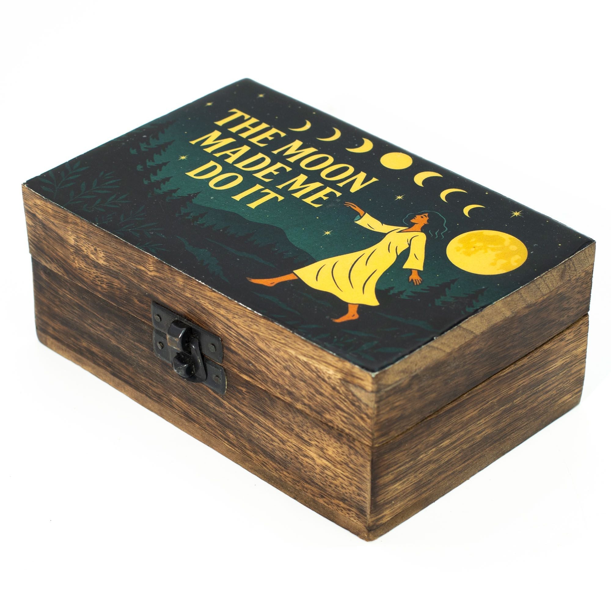 Medium Enamelled Box - The Moon Made me Do It Ceramic Glazed Wooden Boxes