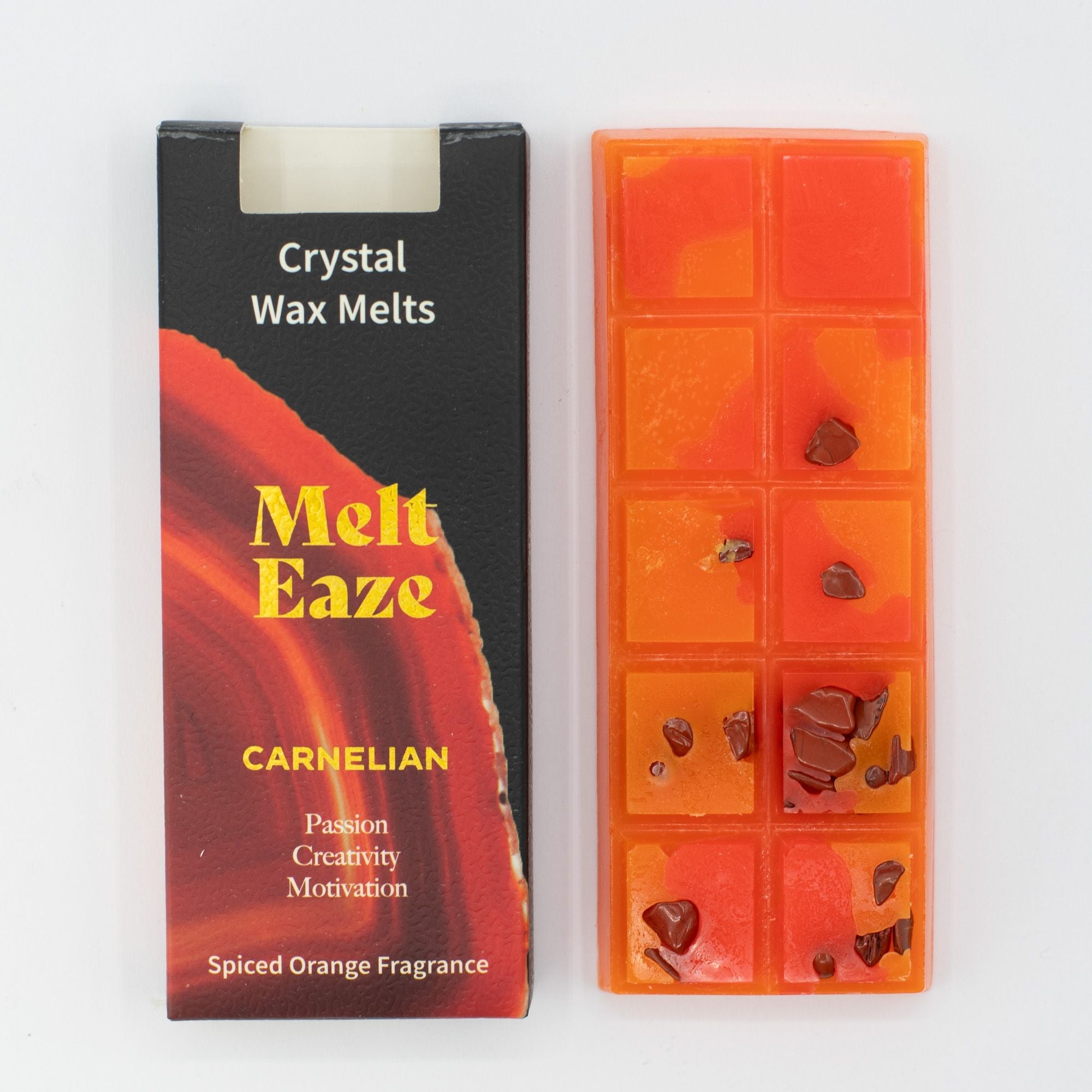 MeltEaze Wax Melts 50g - Carnelian Fire - Spiced Orange Melt Eaze Crystal