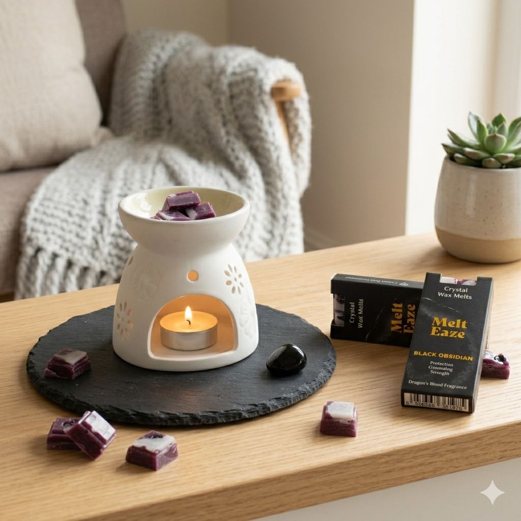 MeltEaze Wax Melts 50g - Obsidian Shield - Dragons Blood Melt Eaze Crystal