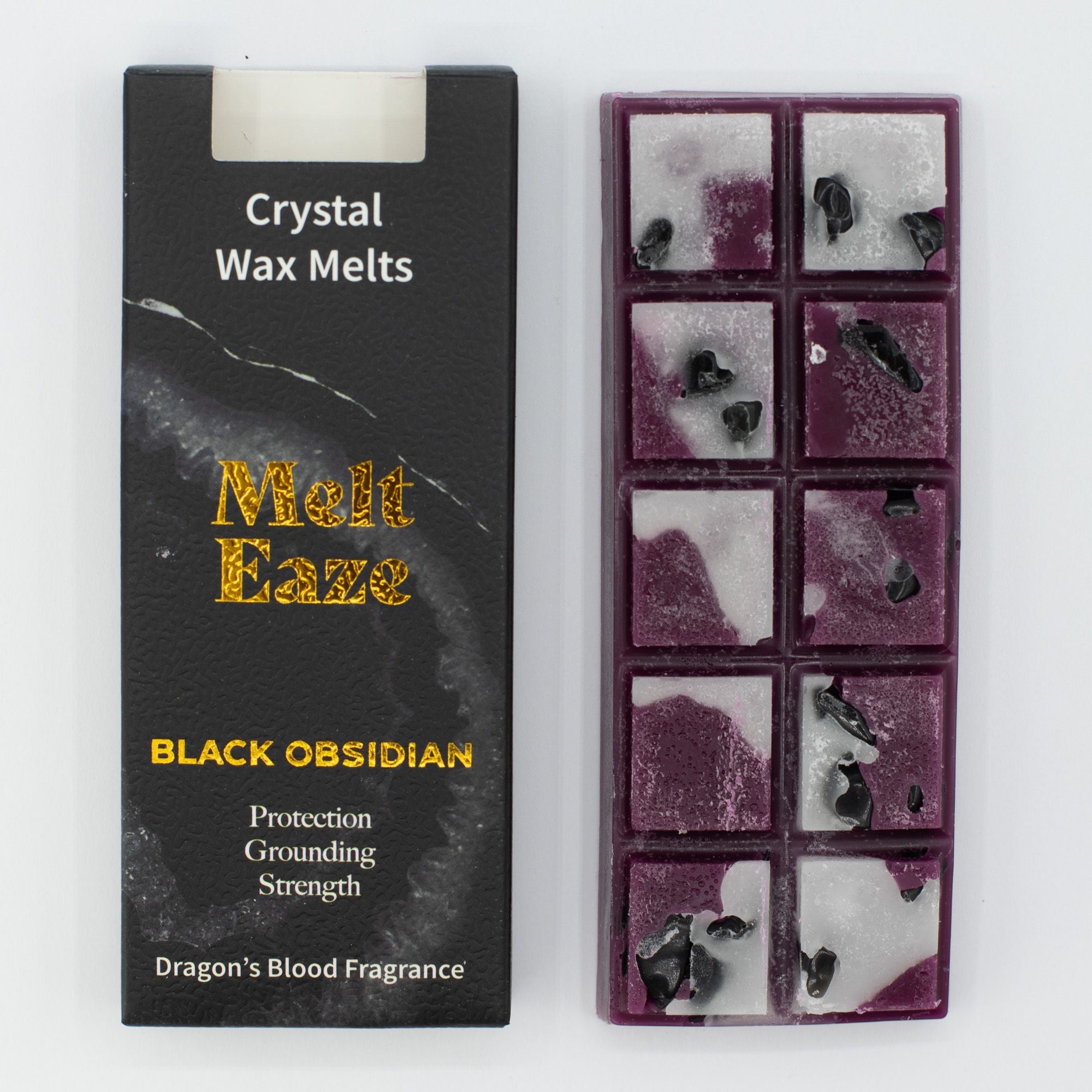 MeltEaze Wax Melts 50g - Obsidian Shield - Dragons Blood Melt Eaze Crystal
