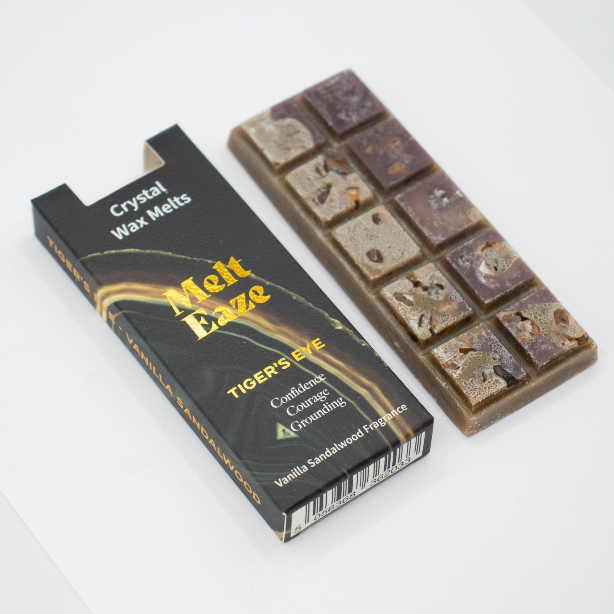MeltEaze Wax Melts 50g - Tigereye Strength - Vanilla Sandalwood Melt Eaze Crystal