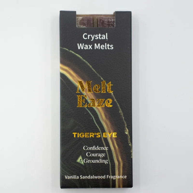 MeltEaze Wax Melts 50g - Tigereye Strength - Vanilla Sandalwood Melt Eaze Crystal