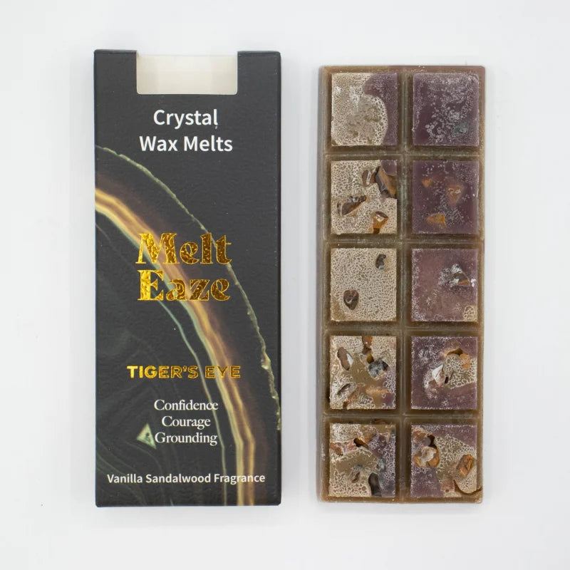 MeltEaze Wax Melts 50g - Tigereye Strength - Vanilla Sandalwood Melt Eaze Crystal