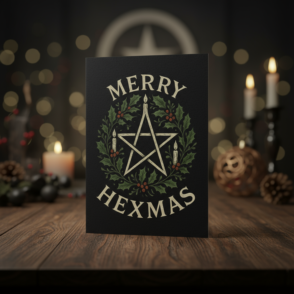 Merry Hexmas Witchy Christmas Cards – Pack of 10 Greeting Print Material