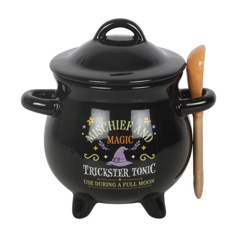 Mischief and Magic Cauldron Soup Bowl with Spoon