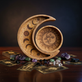 Moon Shaped Round Tray S/2 Tarot Card Storage & Reading Boxes