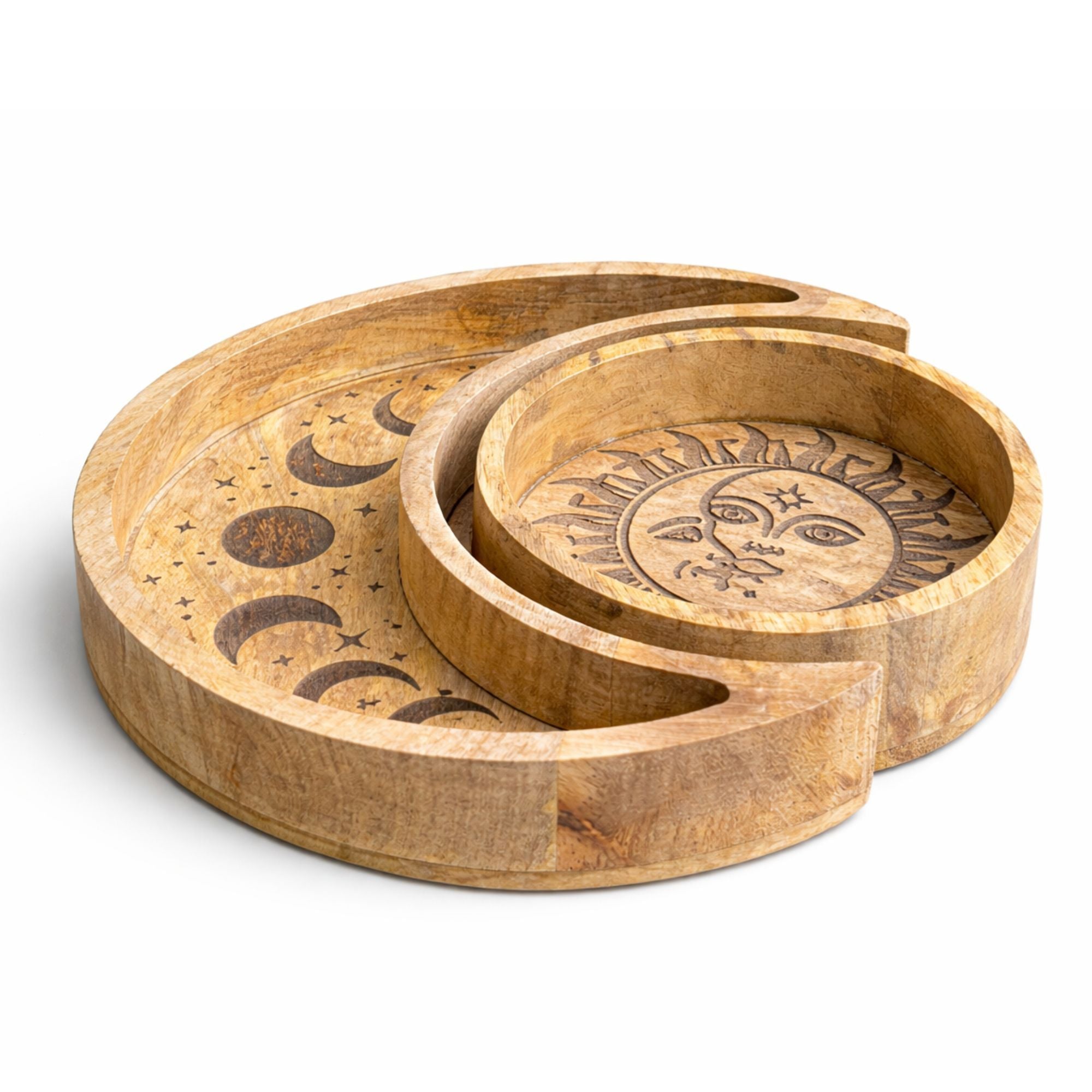 Moon Shaped Round Tray S/2 Tarot Card Storage & Reading Boxes
