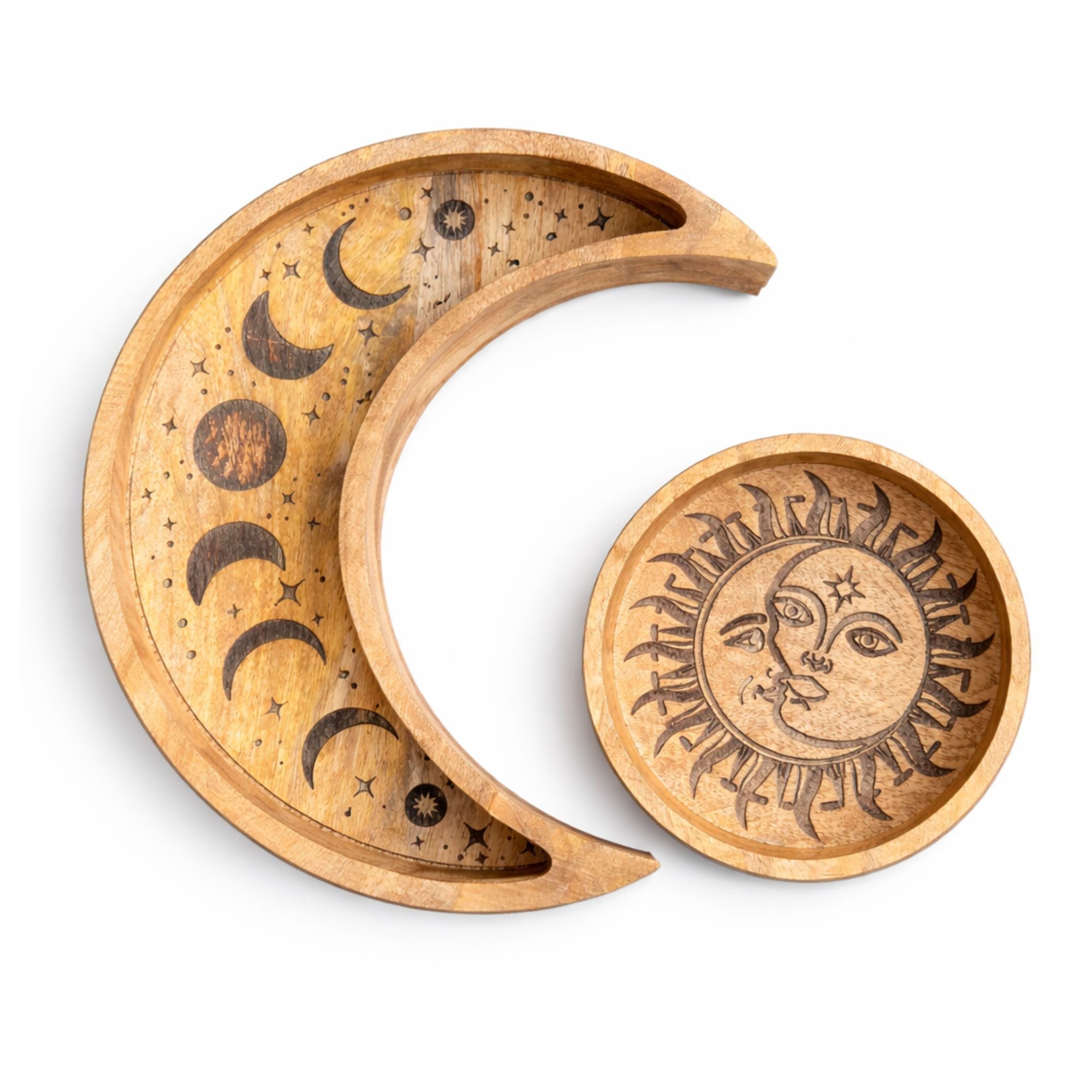 Moon Shaped Round Tray S/2 Tarot Card Storage & Reading Boxes