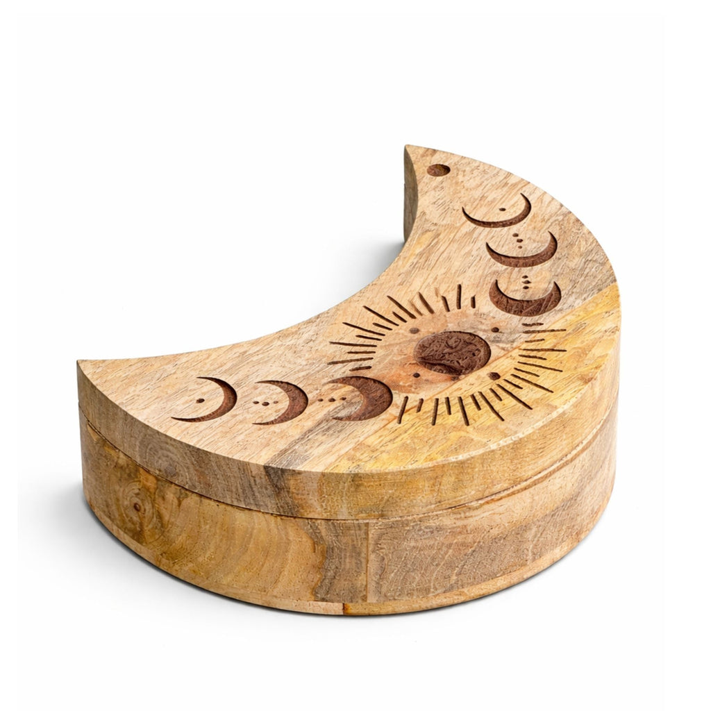 Moon Shaped Sliding Box Tarot Card Storage & Reading Boxes