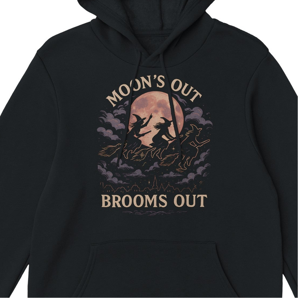 Moons Out Brooms Hoodie - Heavy Blend Cotton