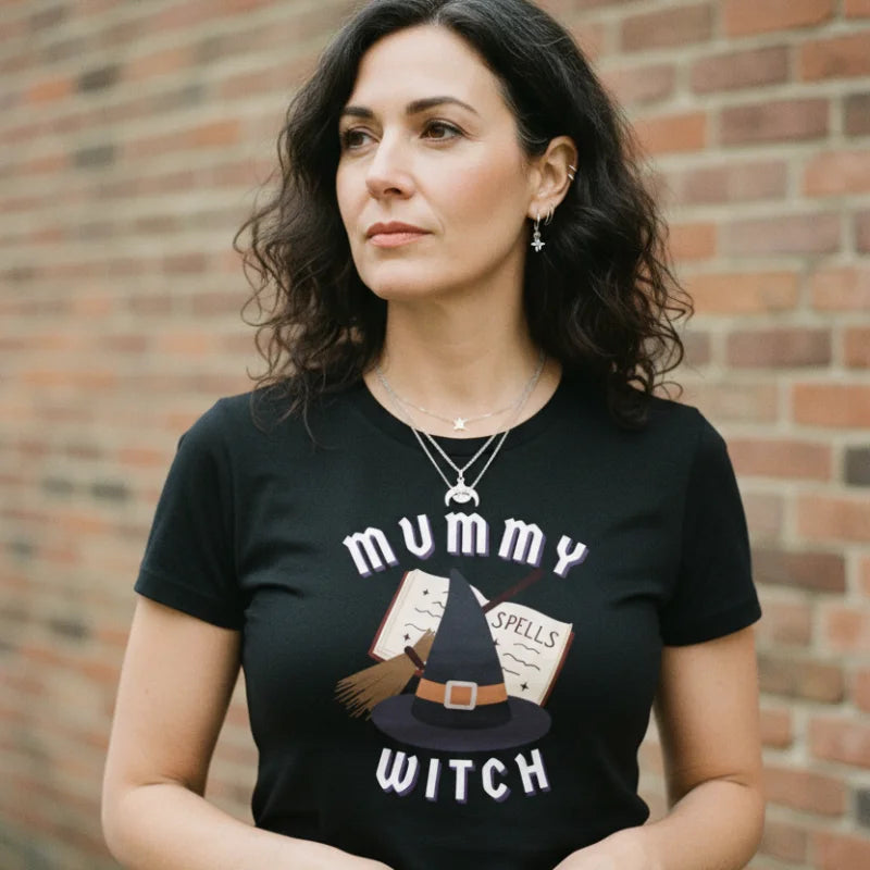Mummy Witch Women’s Graphic T-Shirt - Soft Cotton Casual Tee