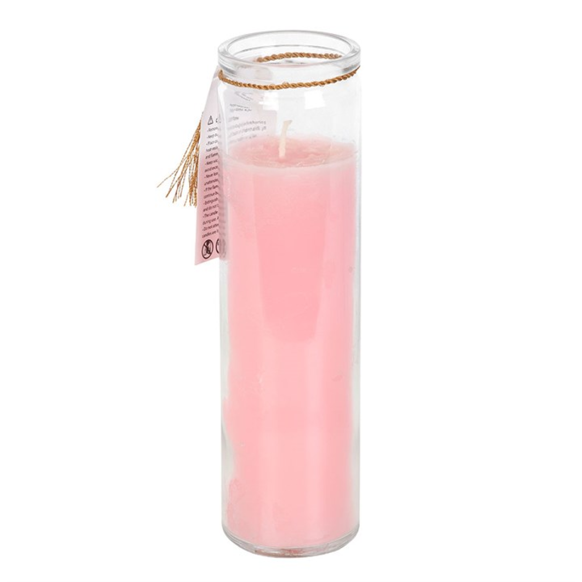 Mystic Rose Tube Candle with Quartz Crystals