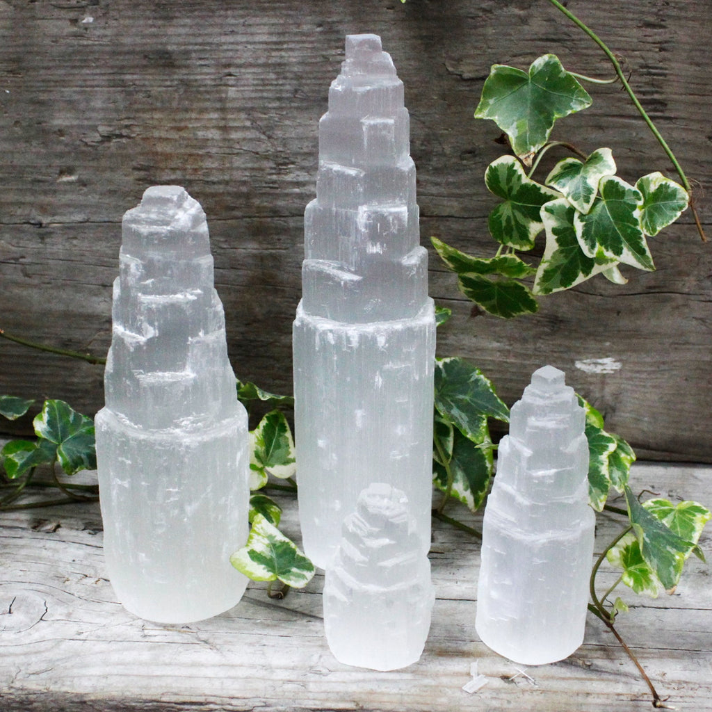 Natiural Selenite Tower - 15 cm From Witch, Please!