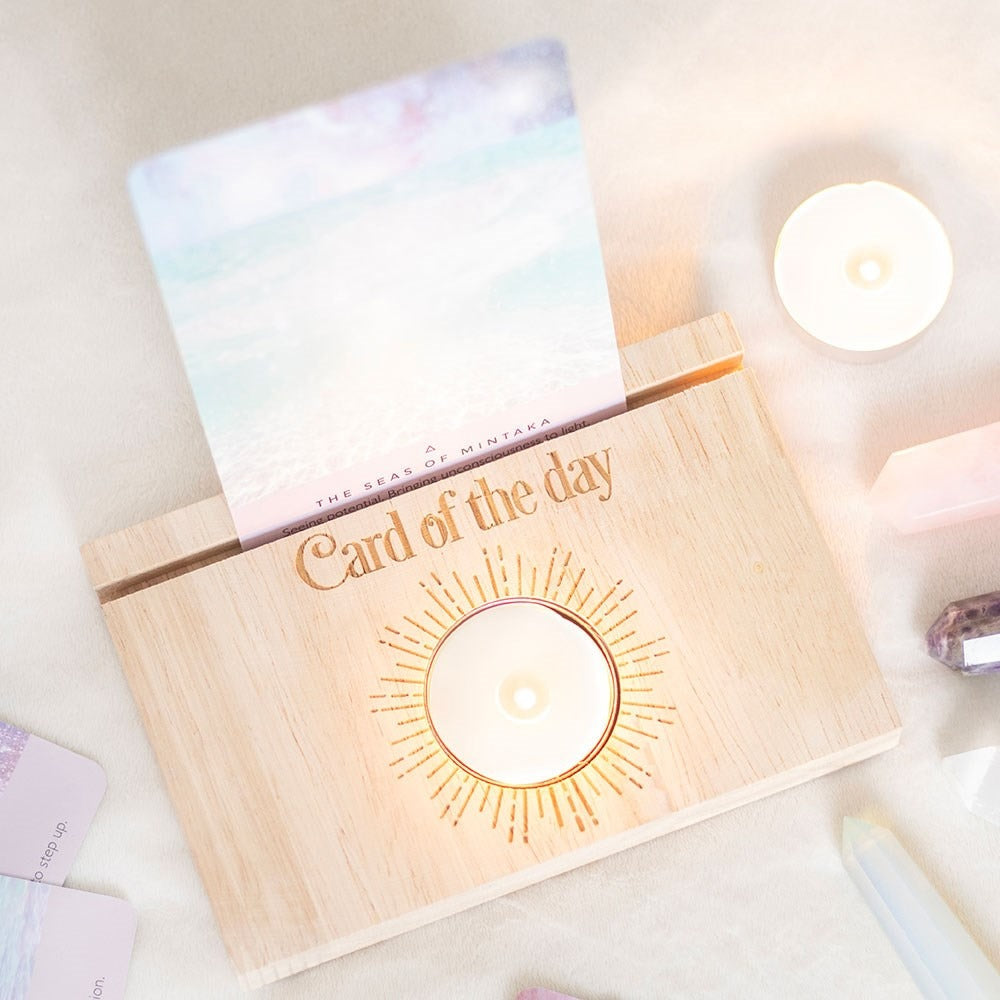 Natural Card of the Day Tarot Stand Tealight Holder