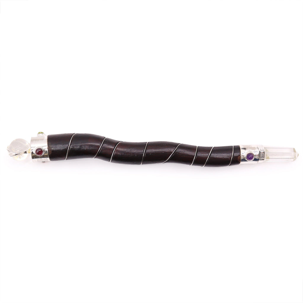 Natural Curved Wood and Rock Quartz Wand From Witch, Please!