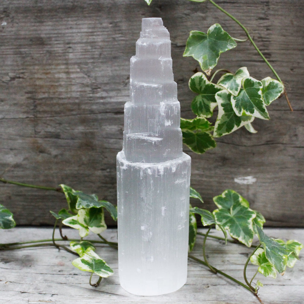 Natural Selenite Tower - 20 cm From Witch, Please!
