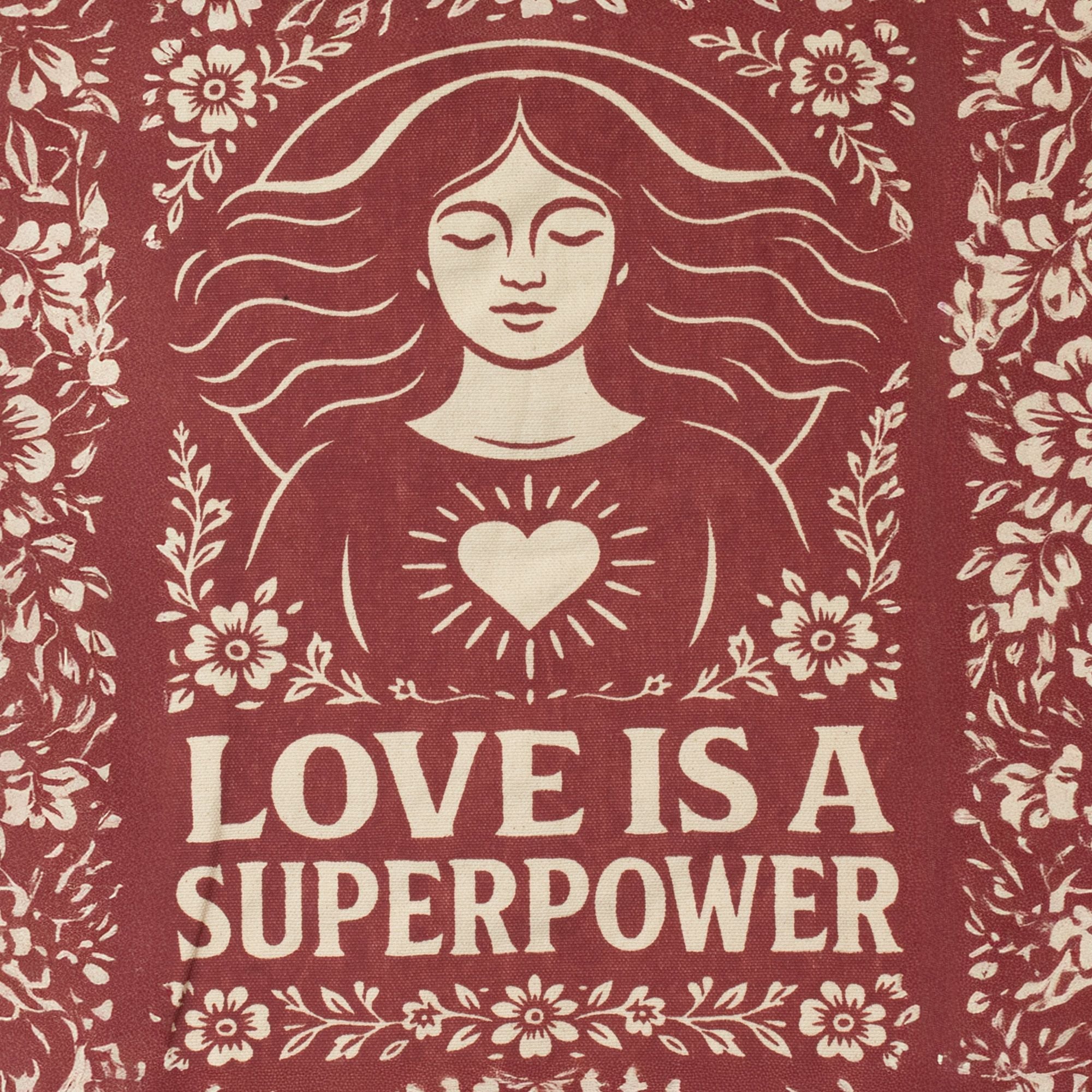 Nomad Sari Iconic Toni Tote Bag - Love is a Super Power - Natural 10oz Bags – Basic & Classic