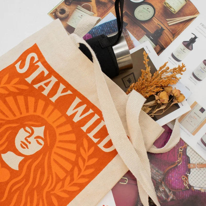 Nomad Sari Iconic Toni Tote Bag - Stay Wild - Natural 10oz Bags – Basic & Classic