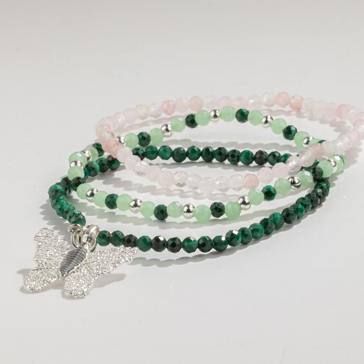 Nymph Spirit Gemstone Bracelet Set - Forest