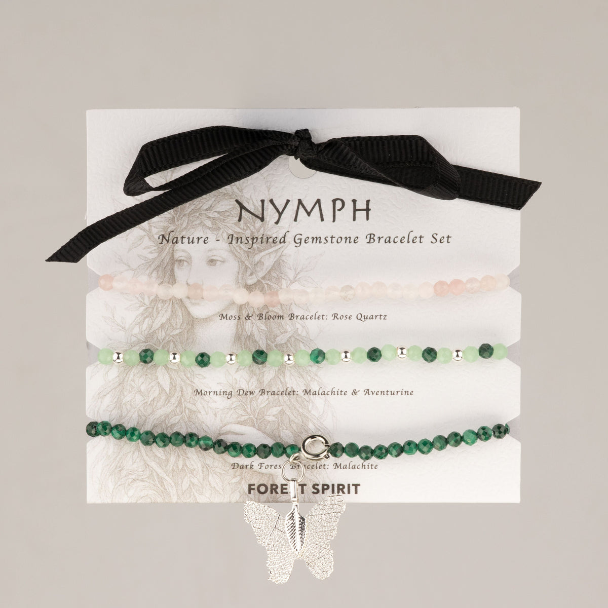 Nymph Spirit Gemstone Bracelet Set - Forest