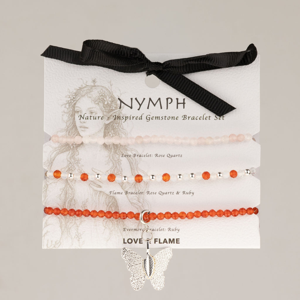 Nymph Spirit Gemstone Bracelet Set - Love & Flame