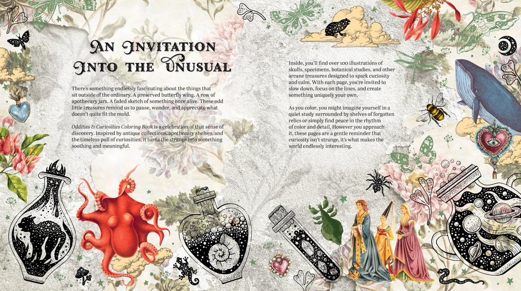 Oddities & Curiosities Coloring Book : A Coloring Journey Through the Weird and Wonderful - More than 100 pages to color