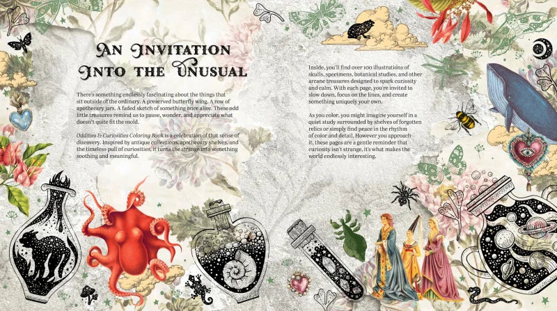 Oddities & Curiosities Coloring Book : A Coloring Journey Through the Weird and Wonderful - More than 100 pages to color