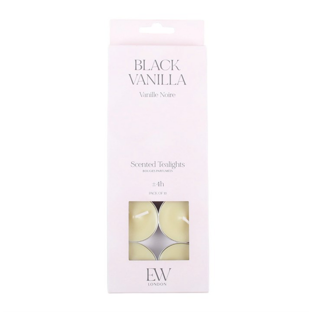 Pack of 10 Black Vanilla Scented Tealights