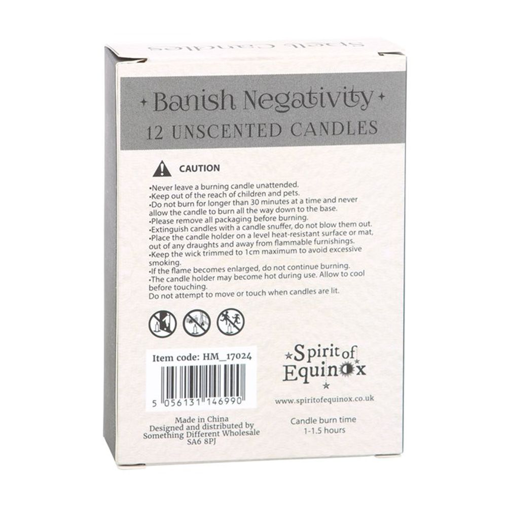Pack of 12 Banish Negativity Spell Candles From Witch, Please!