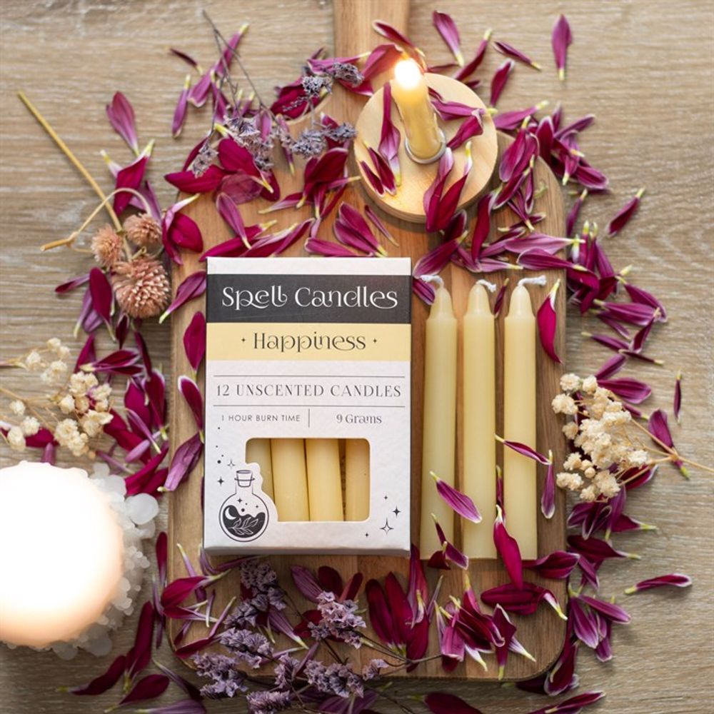 Pack of 12 Happiness Spell Candles From Witch, Please!