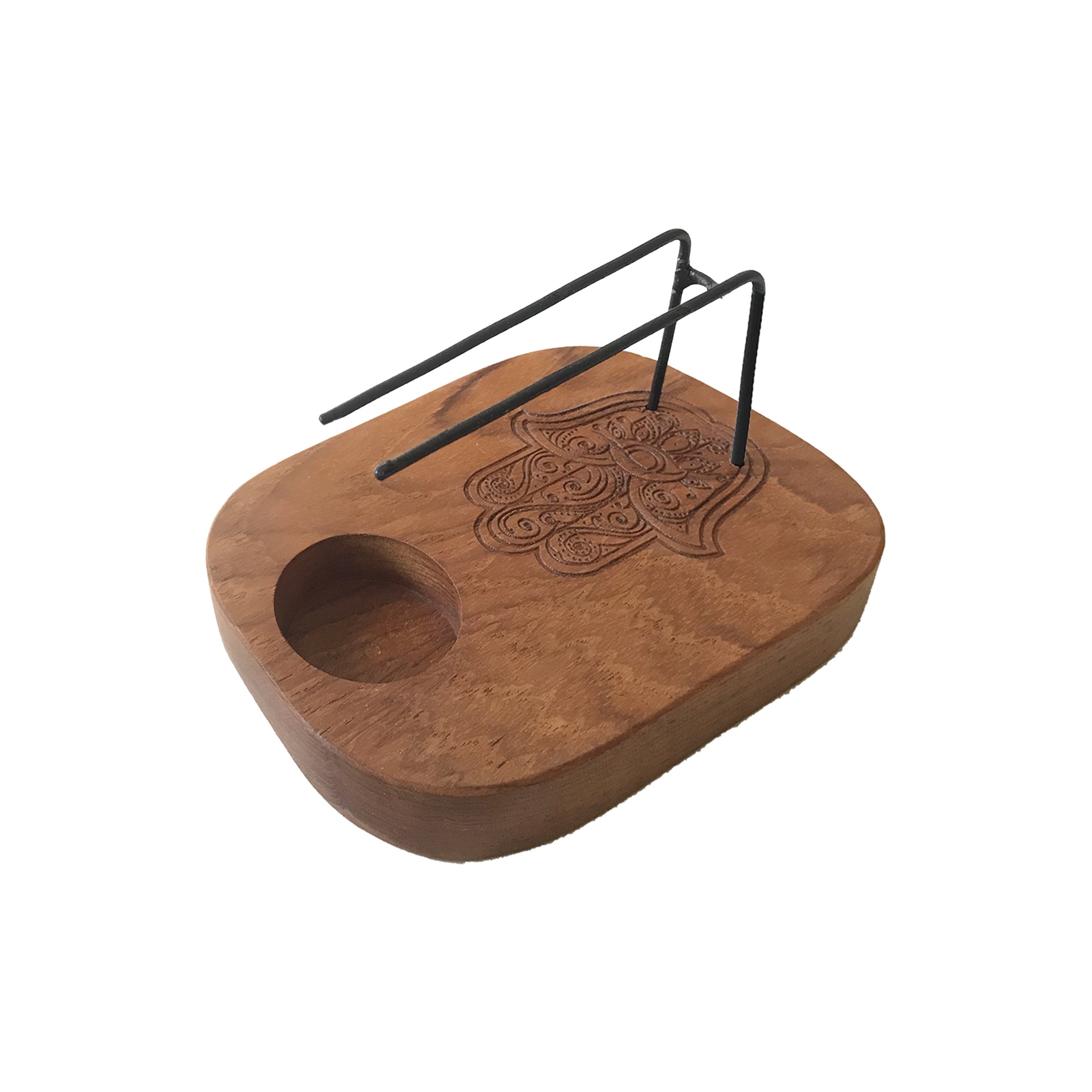 Palo Santo Heater - Teak Wood - Hamsa Design From Witch, Please!