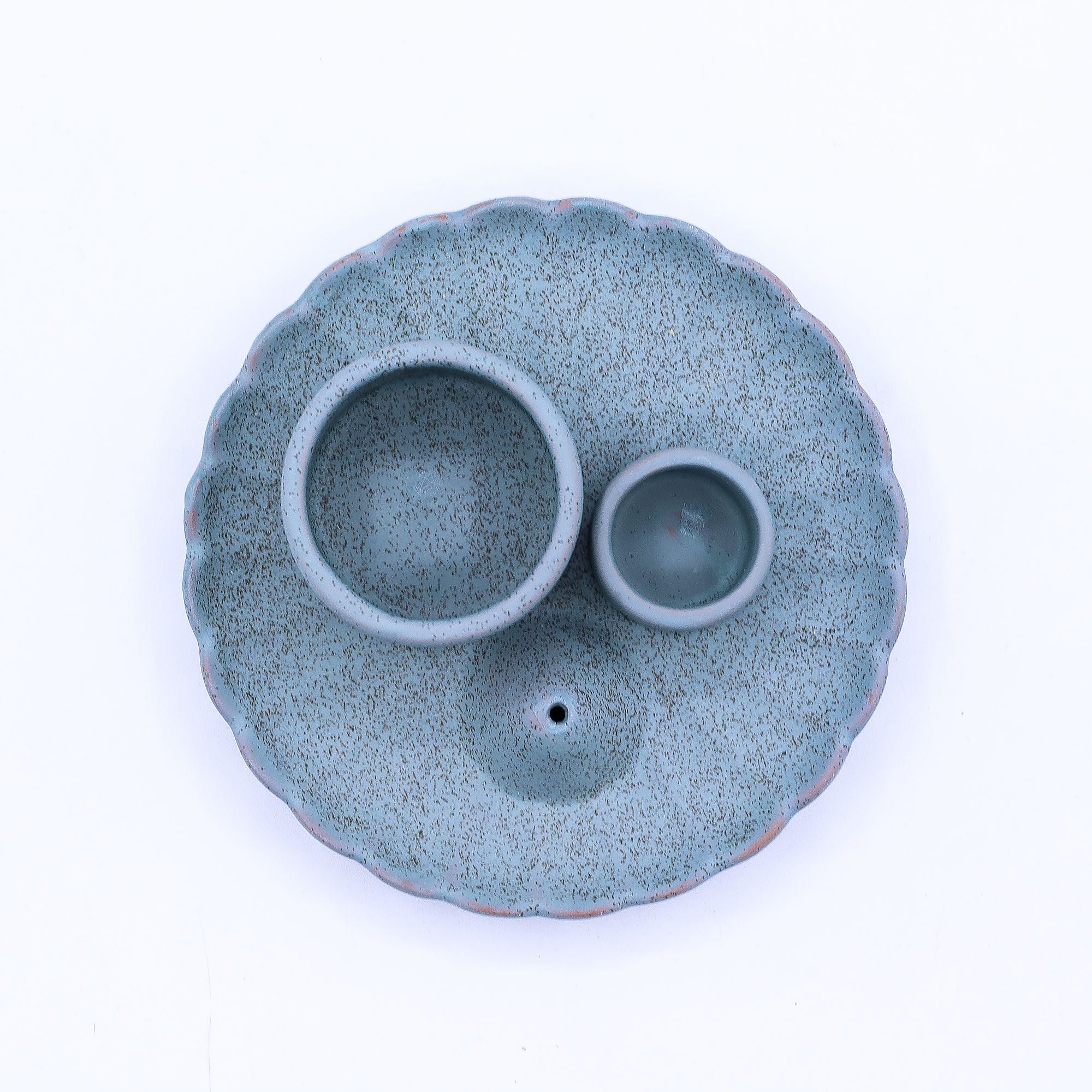 Palo Santo Stick & Smudge Holder - Lotus Flower - Blue Ceramic