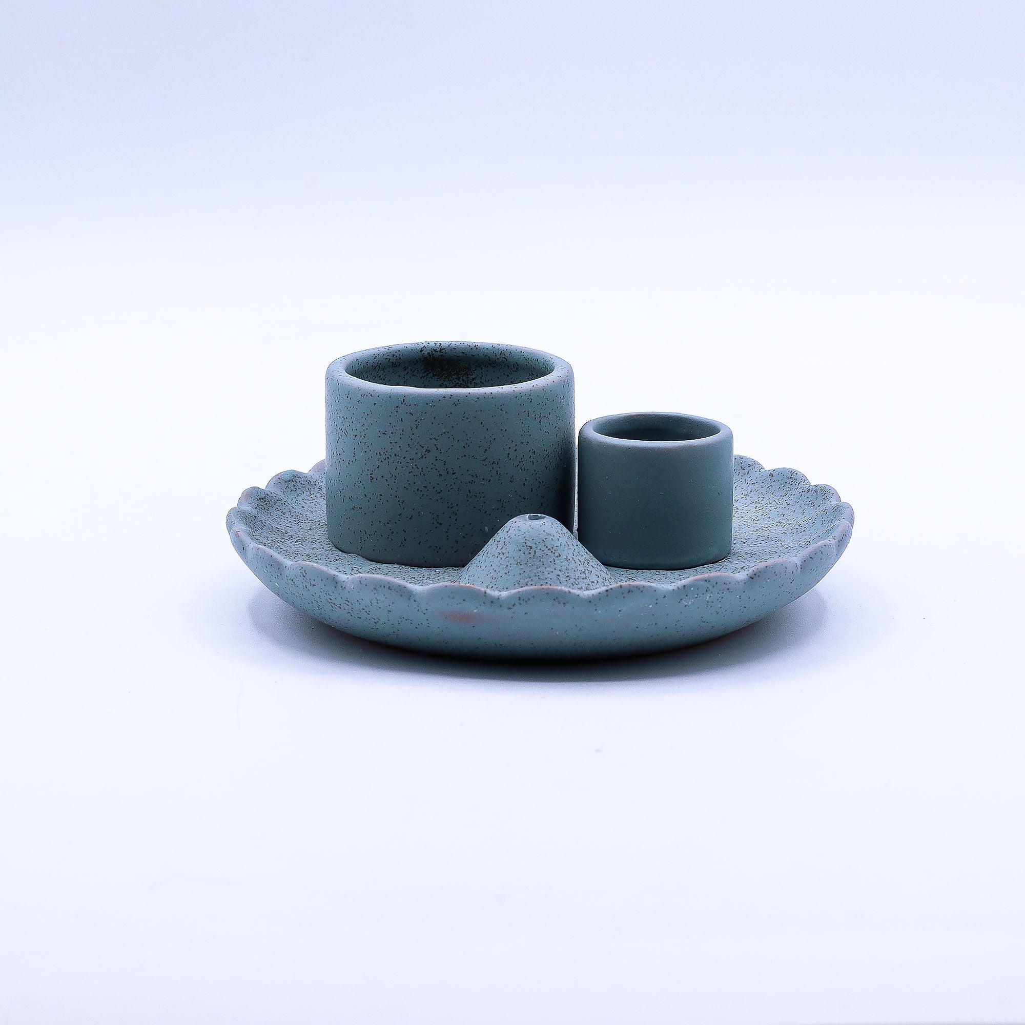 Palo Santo Stick & Smudge Holder - Lotus Flower - Blue Ceramic