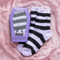 Pastel Purple Striped Socks in Coffin Gift Box