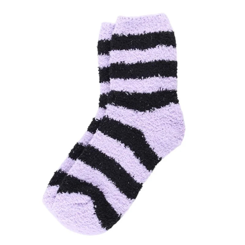 Pastel Purple Striped Socks in Coffin Gift Box